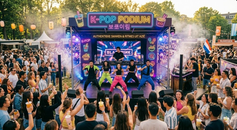 Live K-pop performance on stage